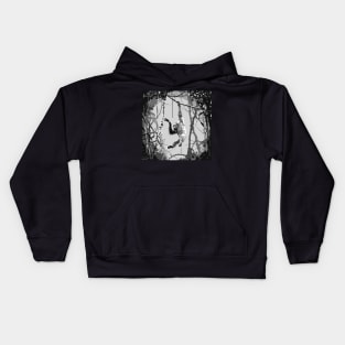 Orangutan Grayscale Illustration Kids Hoodie